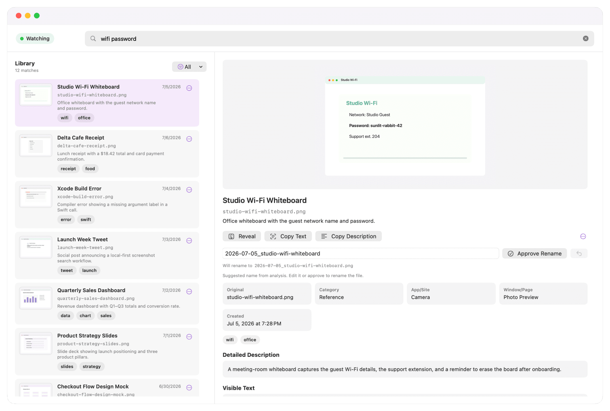The Bunny Screenshot library: every capture titled, tagged, and searchable